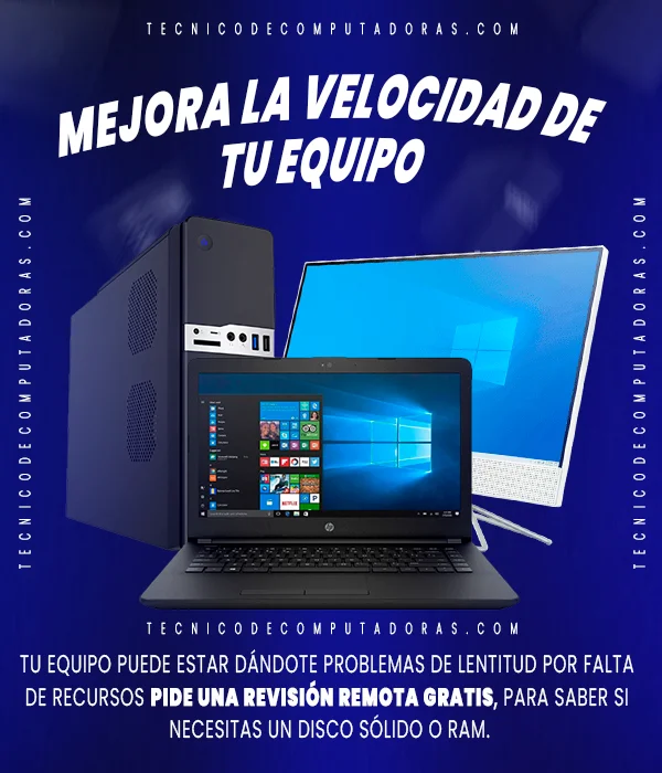 mejorar velocidad de pc tecnico de computadoras a domicilio